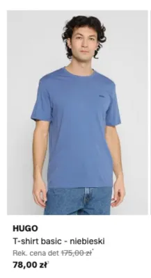 T-shirt basic HUGO niebieski promocja w Lounge by Zalando