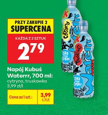 Napój Kubuś Waterrr cytryna promocja w Biedronka