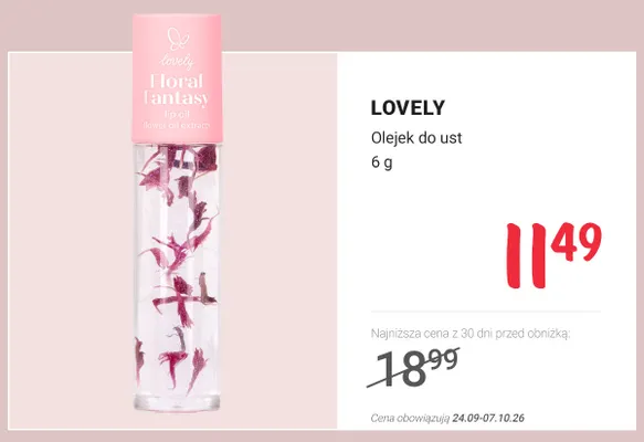 Olejek do ust Lovely promocja w Rossmann