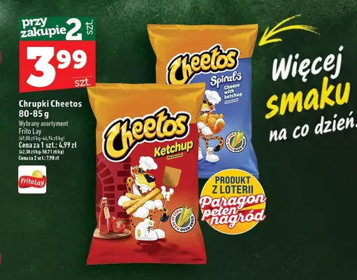 Chrupki Cheetos Spirals Cheese with ketchup promocja w TOPAZ