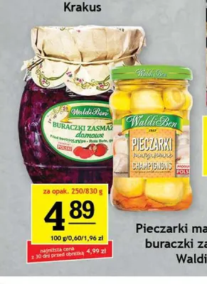 Pieczarki marynowane WaldiBen promocja w Gram Market