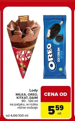 Lody na patyku Oreo promocja w Carrefour Market