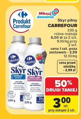 Skyr pitny owoce leśne Carrefour promocja w Carrefour Market