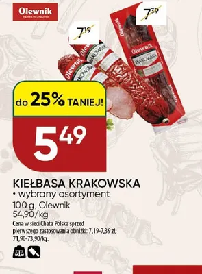 Kiełbasa krakowska Olewnik promocja w Chata Polska