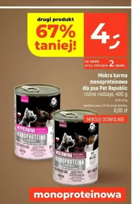 Mokra karma monoproteinowa dla psa Pet Republic Wieprzowina promocja w Dealz