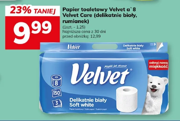Papier toaletowy Velvet Care rumianek promocja w Hitpol