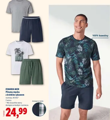 Piżama męska z krótkim rękawem promocja w Lidl