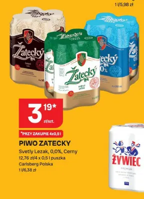 Piwo Zatecky Svetly Lezak 4-pak promocja w Chorten