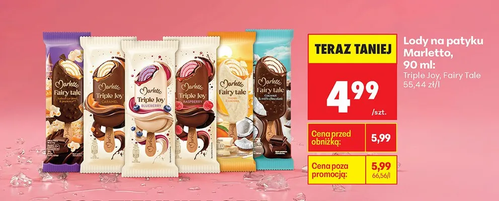 Lody na patyku Triple Joy, Fairy Tale promocja w Biedronka