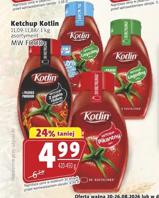 Ketchup łagodny Kotlin promocja w Prim Market