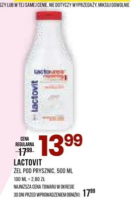 Żel pod prysznic Lactovit promocja w Drogerie Natura
