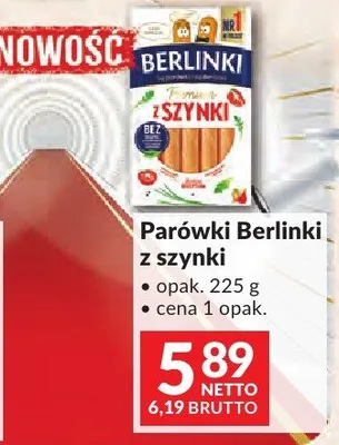 Parówki Berlinki z szynki promocja w Makro