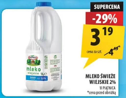 Mleko świeże wiejskie 2% promocja w Arhelan
