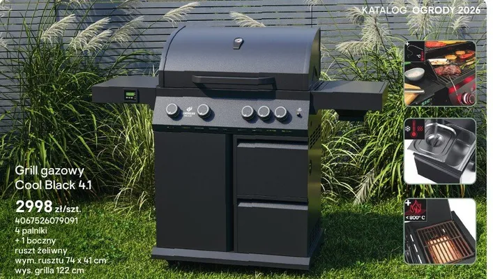 Grill gazowy Cool Black 4.1 Castorama promocja w Castorama