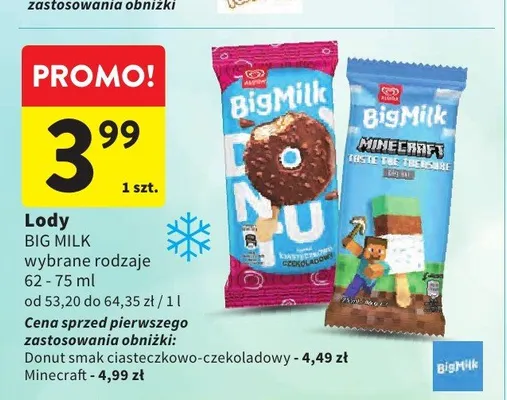 Lody Big Milk promocja w Intermarche