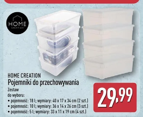 Pojemniki do przechowywania HOME CREATION promocja w Aldi