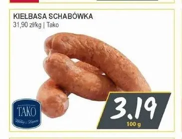 Kiełbasa schabówka Tako promocja w Słoneczko