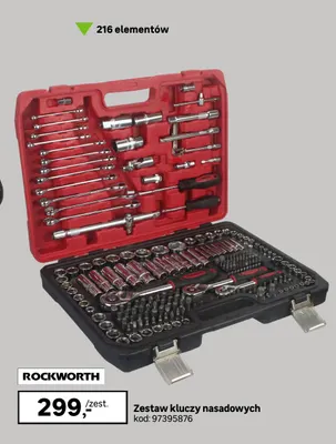 Zestaw kluczy nasadowych Rockworth 216 elementów promocja w Leroy Merlin