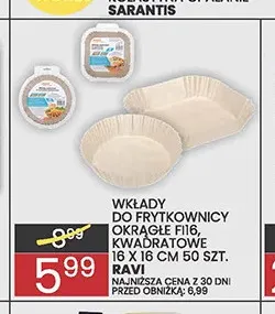 Wkłady do frytkownicy kwadratowe 16x16 cm Ravi promocja w Wafelek