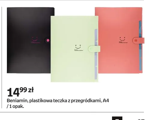Plastikowa teczka z przegródkami A4 Beniamin promocja w Empik