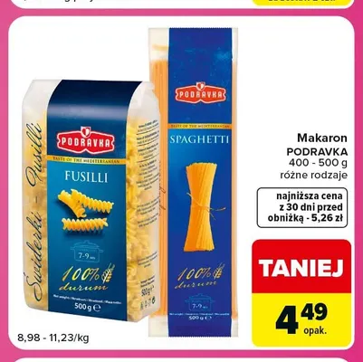 Makaron Podravka spaghetti promocja w Carrefour Market