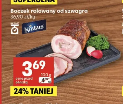 Boczek rolowany od szwagra Krakus promocja w Delikatesy Centrum