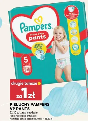Pieluchy Pampers Active Baby Pants VP rozmiar 5 promocja w Stokrotka