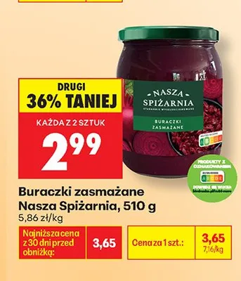 Buraczki zasmażane Nasza Spiżarnia promocja w Biedronka