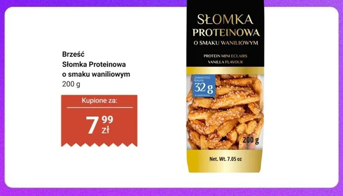 Słomka proteinowa Brześć o smaku waniliowym promocja w Dino