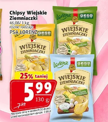 Chipsy Wiejskie Ziemniaczki Masło z Solą promocja w Prim Market