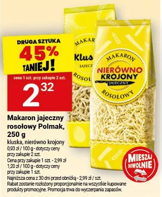 Makaron jajeczny rosołowy kluska, nierówno krojony promocja w Twój Market