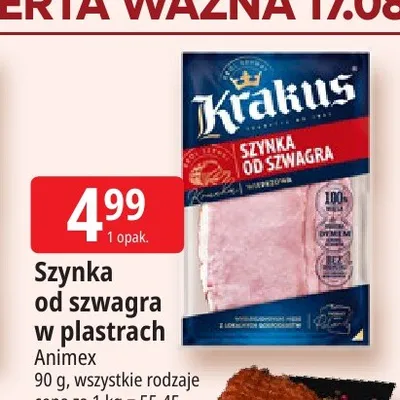 Szynka od szwagra w plastrach Krakus promocja w Leclerc