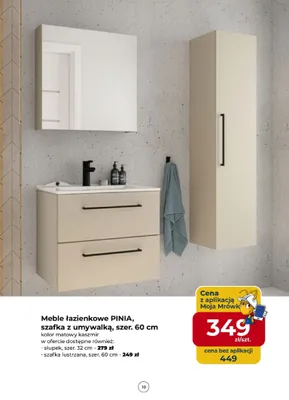 Meble łazienkowe PINIA, szafka z umywalką, szer. 60 cm promocja w PSB Mrówka