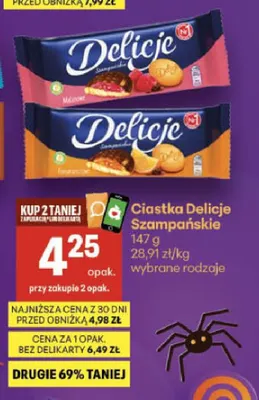 Ciastka Delicje Szampańskie promocja w Delikatesy Centrum