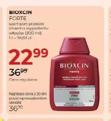Szampon przeciw silnemu wypadaniu włosów Bioxcin Forte promocja w Drogerie Jawa