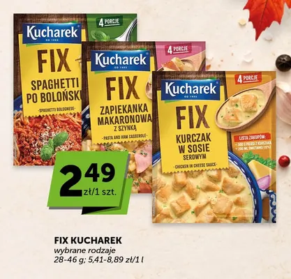 Fix Kucharek spaghetti po bolońsku promocja w ABC