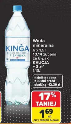 Woda mineralna niegazowana Polaris promocja w Carrefour