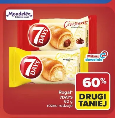 Rogal z nadzieniem orzechowo-kakaowym Auchan promocja w Carrefour