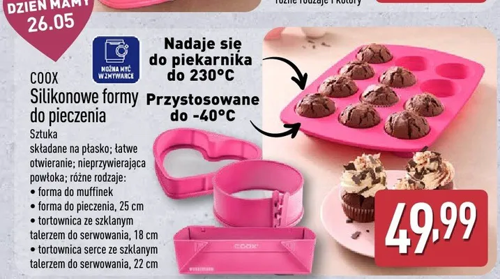 Tortownica ze szklanym talerzem do serwowania COOX 18cm promocja w Aldi