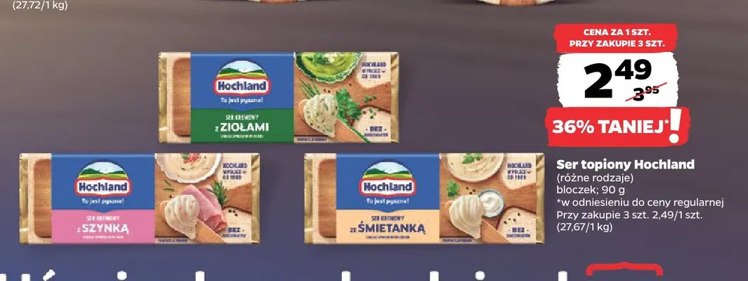 Ser topiony w bloczku Hochland z ziołami promocja w Netto