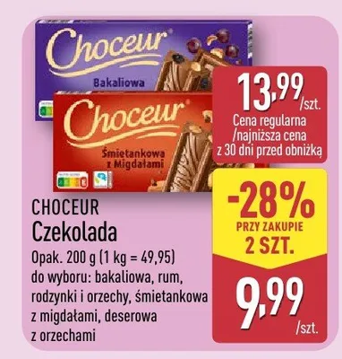 Czekolada rum promocja w Aldi