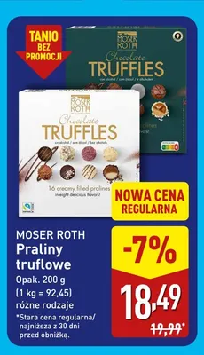 Praliny truflowe Moser Roth promocja w Aldi