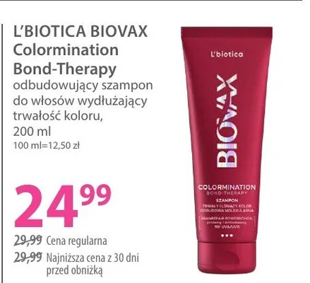 Szampon Colormination Bond-Therapy odbudowujący do włosów wydłużający trwałość koloru promocja w Hebe