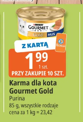 Karma dla kota Gourmet Gold Purina promocja w Leclerc