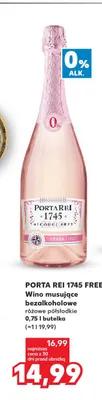 Wino bezalkoholowe musujące Porta Rei 1745 promocja w Kaufland
