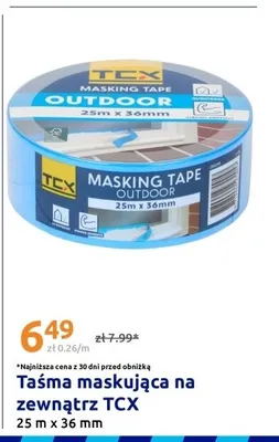 Taśma maskująca na zewnątrz TCX 25m x 36mm promocja w Action