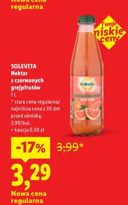 Nektar z czerwonych grejpfrutów Solevita promocja w Lidl