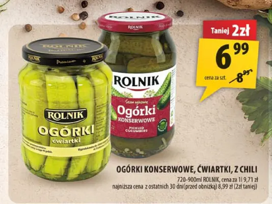 Ogórki konserwowe Rolnik promocja w Arhelan