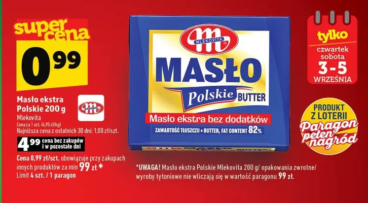 Masło ekstra polskie Mlekovita promocja w TOPAZ