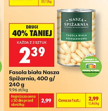Fasola biała Nasza Spiżarnia promocja w Biedronka